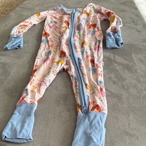 Little Sleepies ballerina Pink and Blue Kids Footie